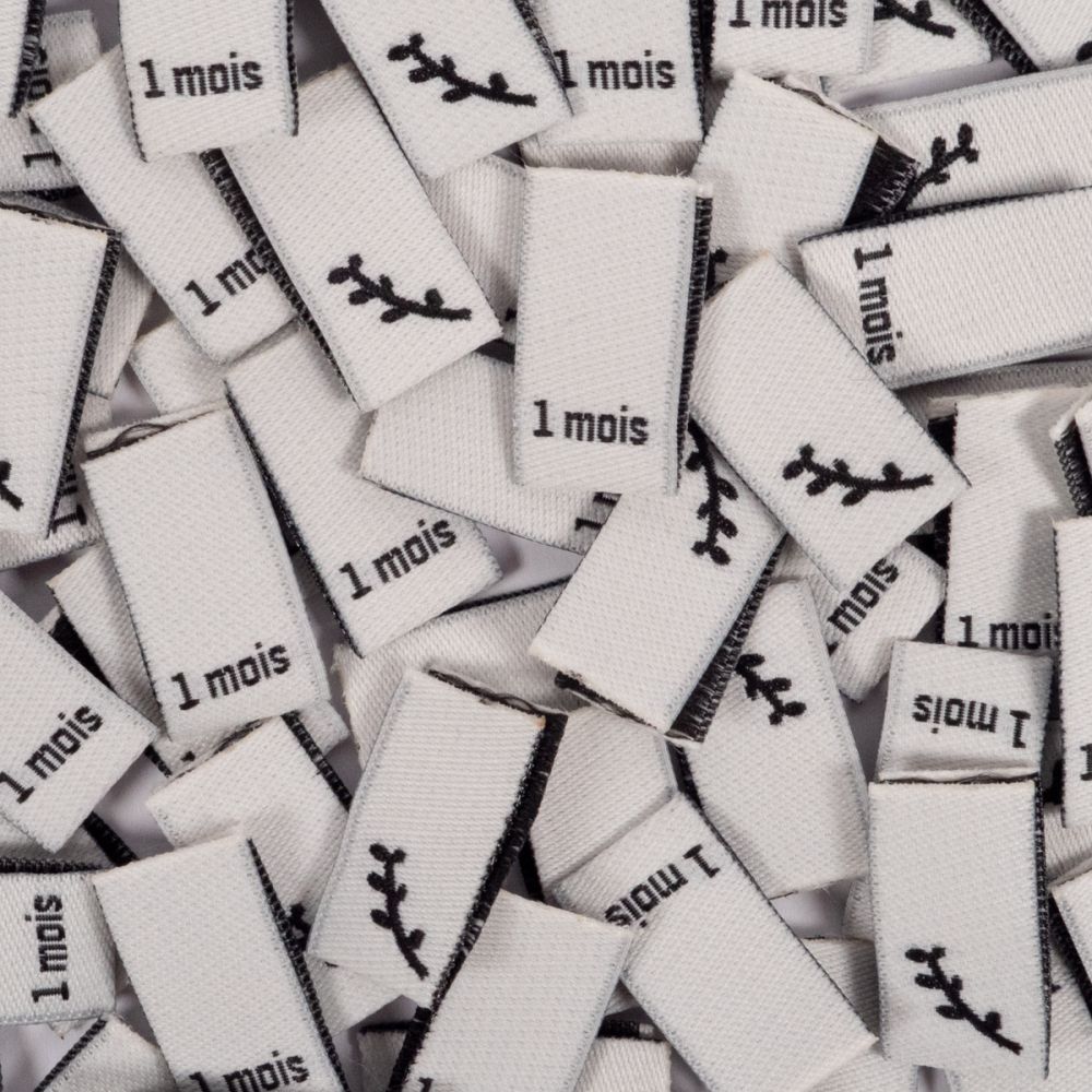 Lot 15 étiquettes tissées ©ikatee Bébé Tailles 3mois au 24mois