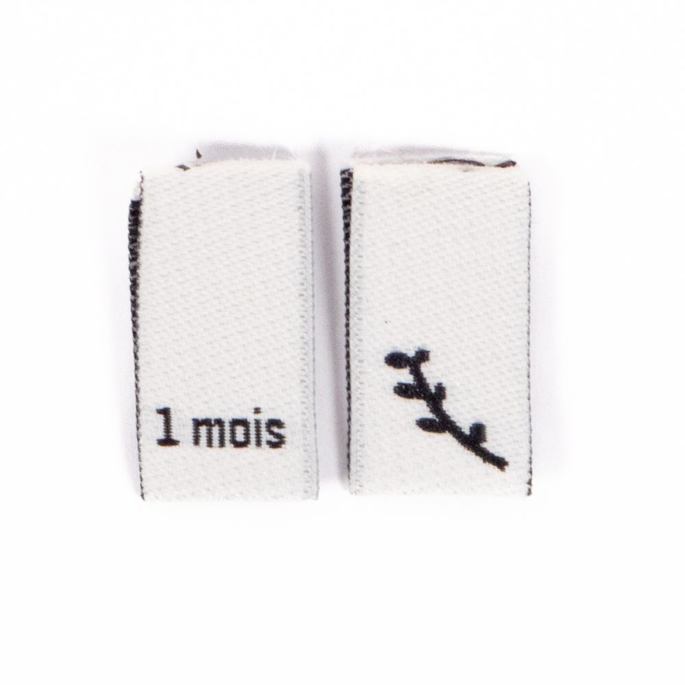 Lot 15 étiquettes tissées ©ikatee Bébé Tailles 3mois au 24mois
