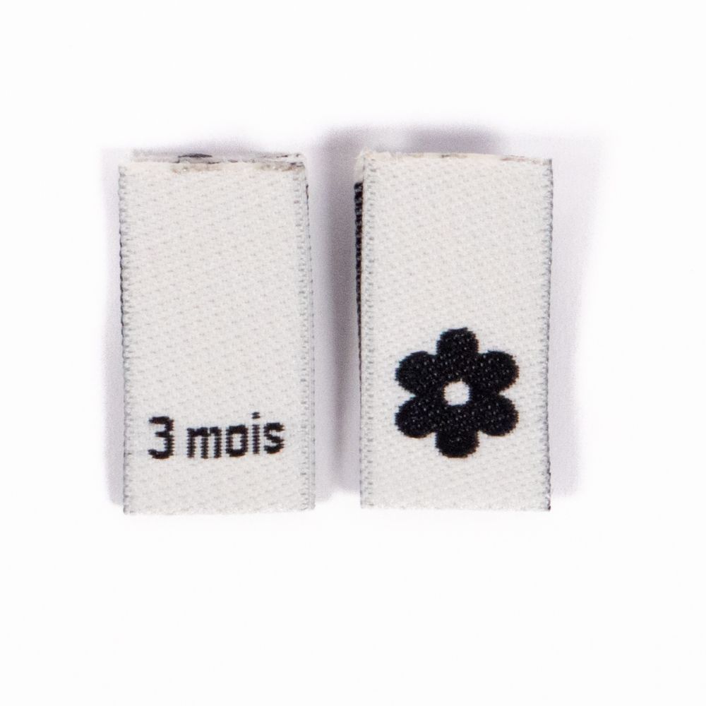 Lot 15 étiquettes tissées ©ikatee Bébé Tailles 3mois au 24mois