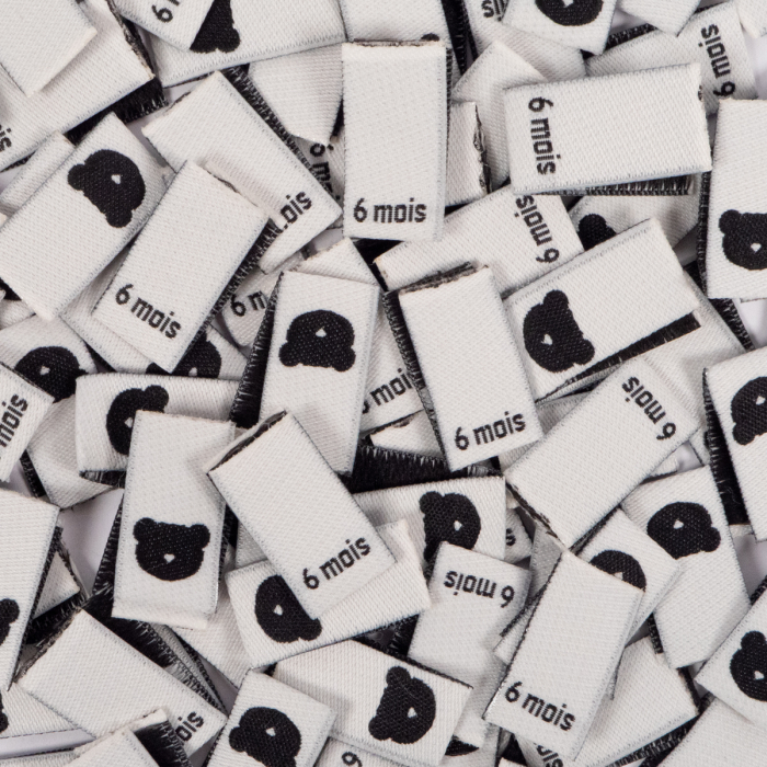 Lot 15 étiquettes tissées ©ikatee Bébé Tailles 3mois au 24mois