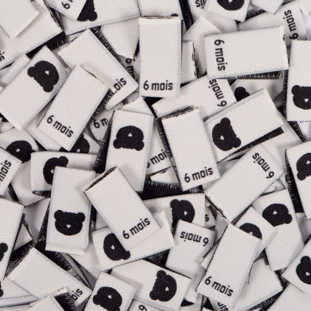 Lot 15 étiquettes tissées ©ikatee Bébé Tailles 3mois au 24mois