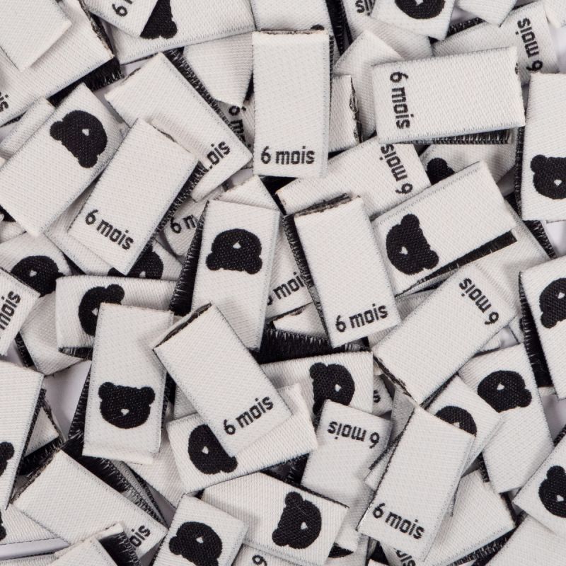 Lot 15 étiquettes tissées ©ikatee Bébé Tailles 3mois au 24mois