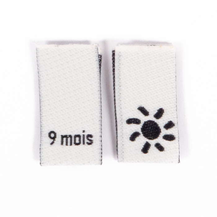 Lot 15 étiquettes tissées ©ikatee Bébé Tailles 3mois au 24mois