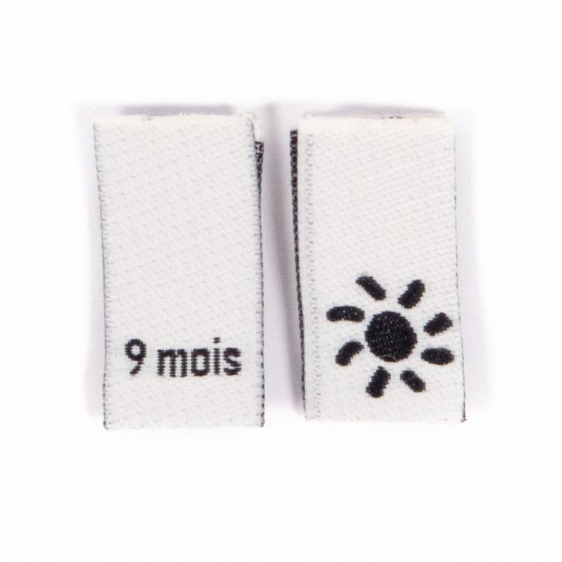 Lot 15 étiquettes tissées ©ikatee Bébé Tailles 3mois au 24mois