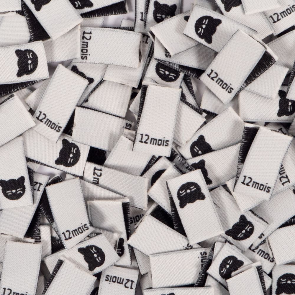 Lot 15 étiquettes tissées ©ikatee Bébé Tailles 3mois au 24mois