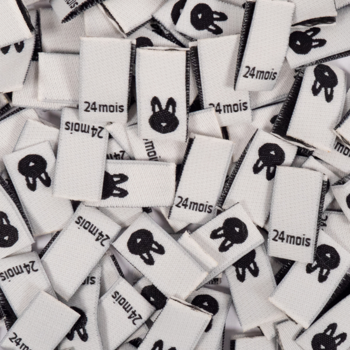 Lot 15 étiquettes tissées ©ikatee Bébé Tailles 3mois au 24mois