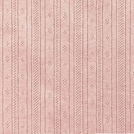 Jersey coton maille pointelle coloris rose nude