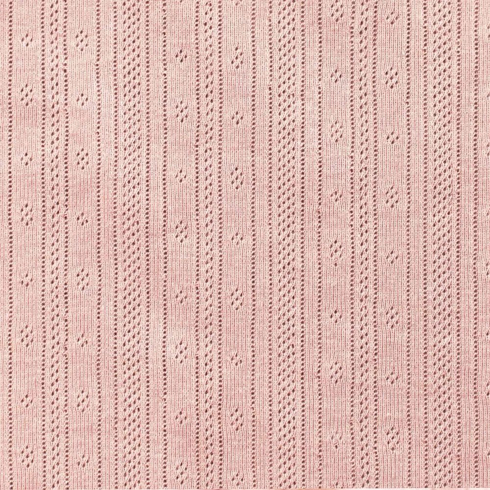 Jersey coton maille pointelle coloris rose nude