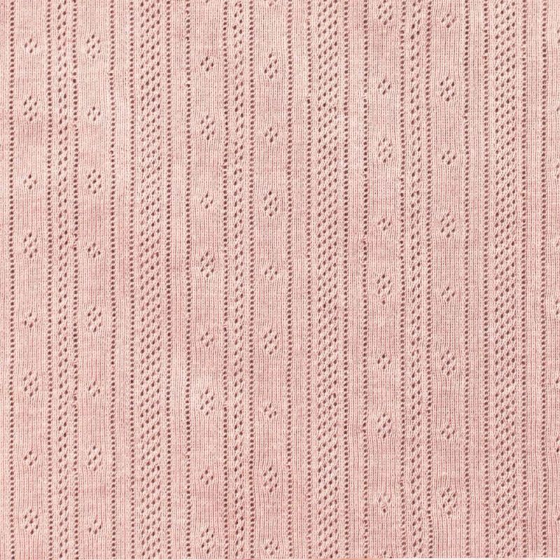 Jersey coton maille pointelle coloris rose nude
