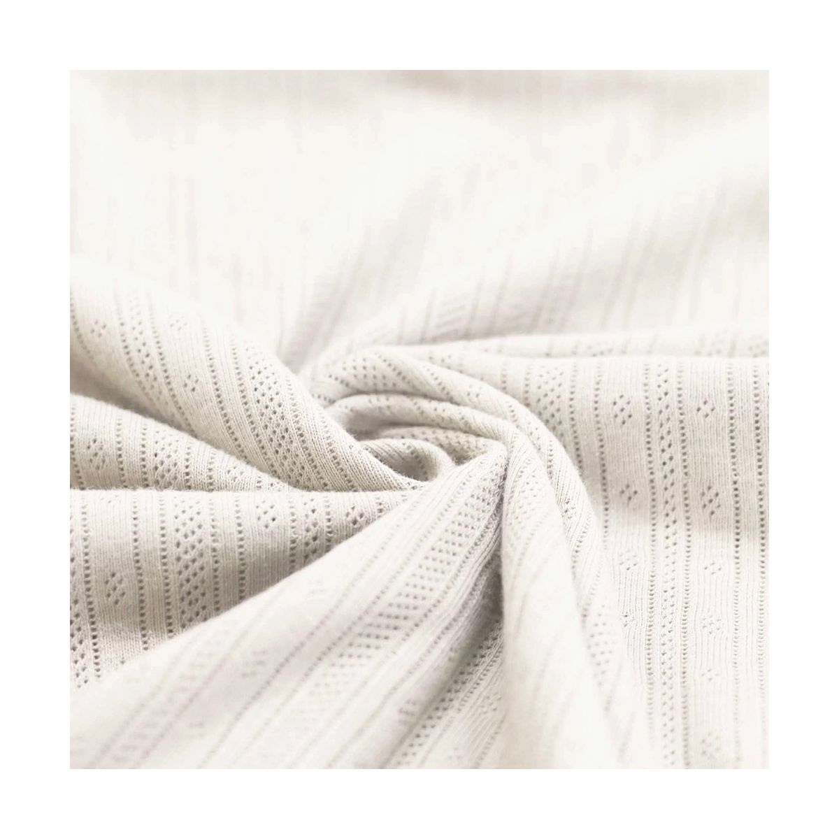 Jersey coton maille pointelle coloris écru Jersey coton maille pointelle coloris écru