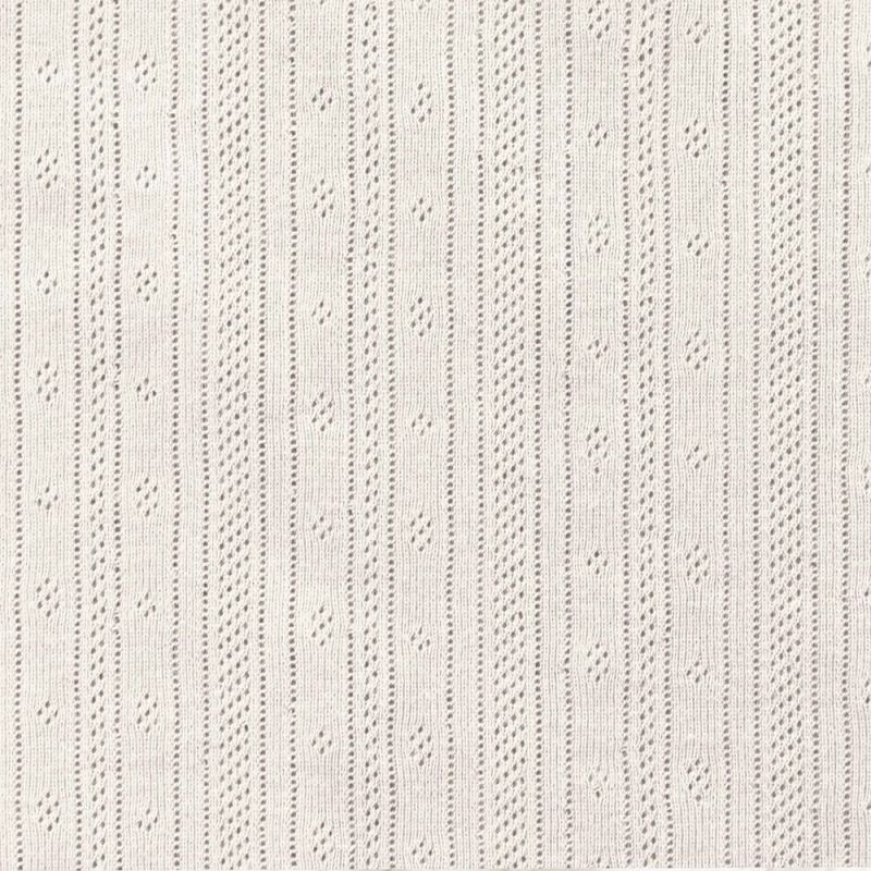 Jersey coton maille pointelle coloris écru