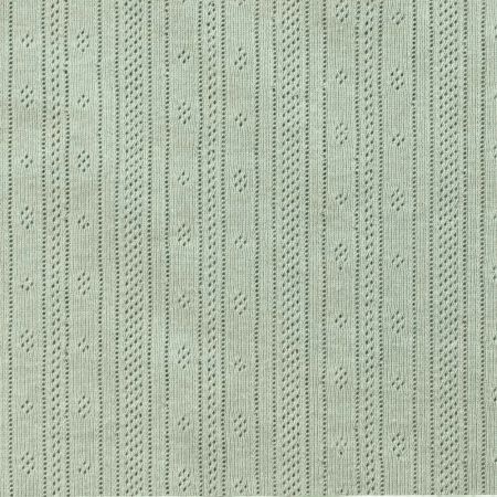 Jersey coton maille pointelle coloris vert sauge
