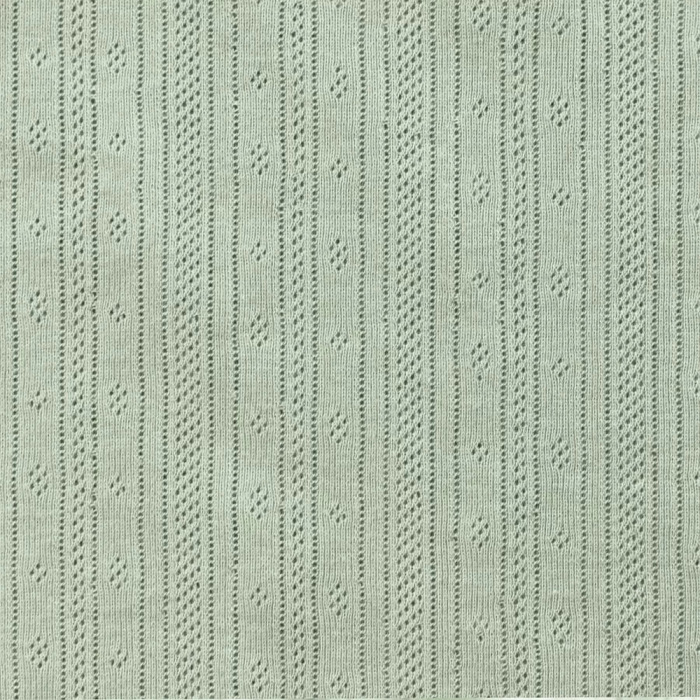 Jersey coton maille pointelle coloris vert sauge