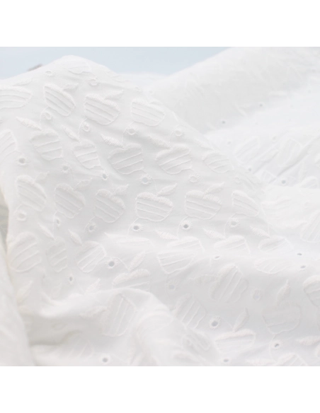 Broderie anglaise coton coloris ivoire