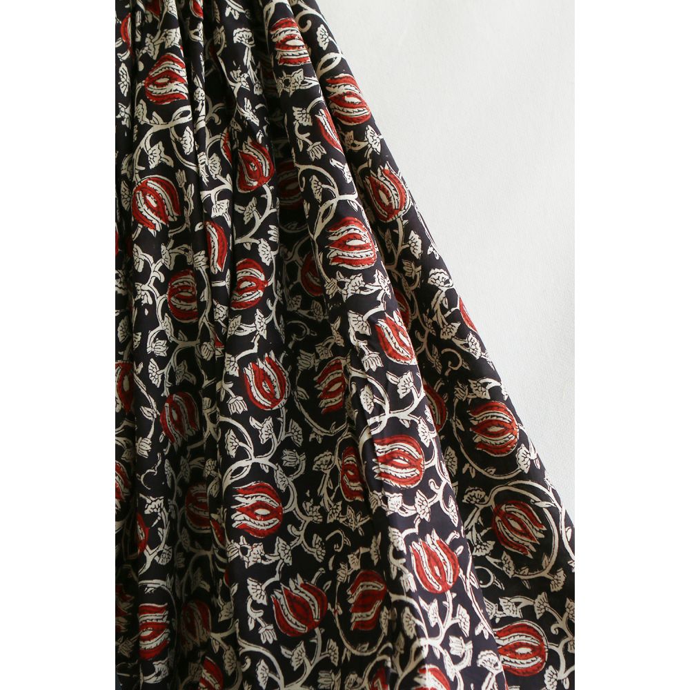 Saira - Tissu indien en coton imprimé main Hand Block Artisanal