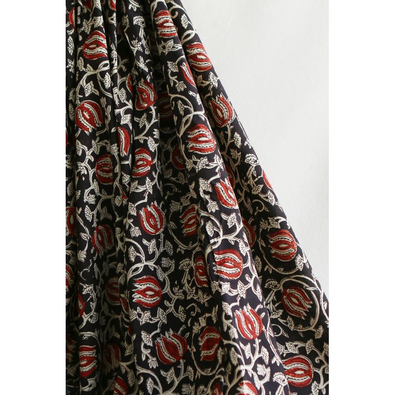 Saira - Tissu indien en coton imprimé main Hand Block Artisanal