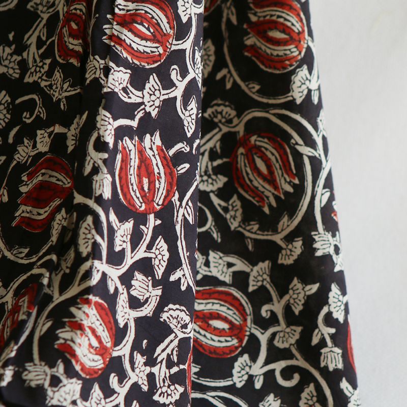 Saira - Tissu indien en coton imprimé main Hand Block Artisanal