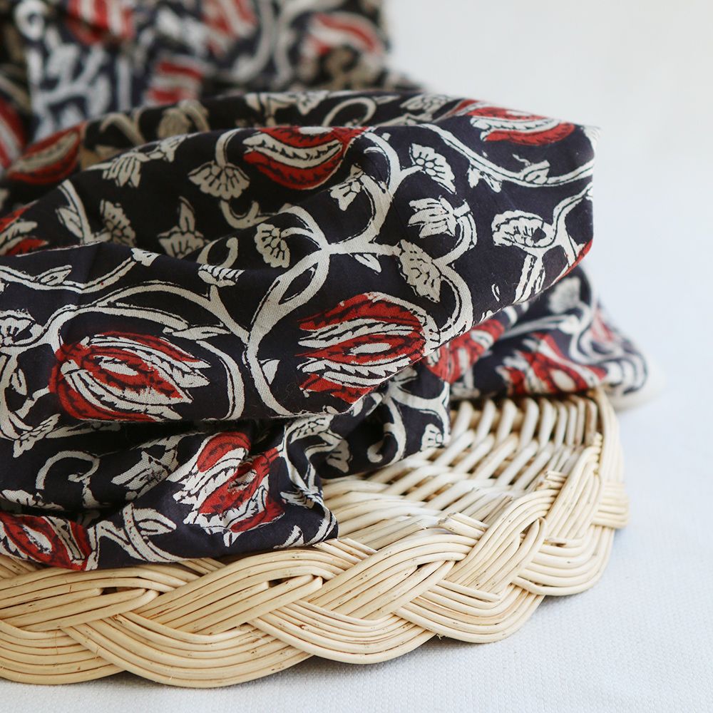 Saira - Tissu indien en coton imprimé main Hand Block Artisanal