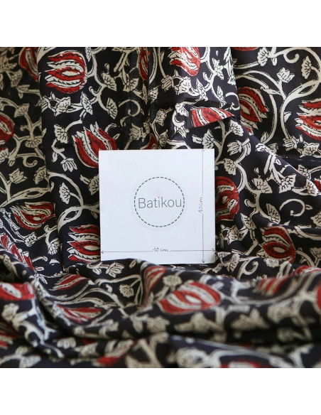 Saira - Tissu indien en coton imprimé main Hand Block Artisanal