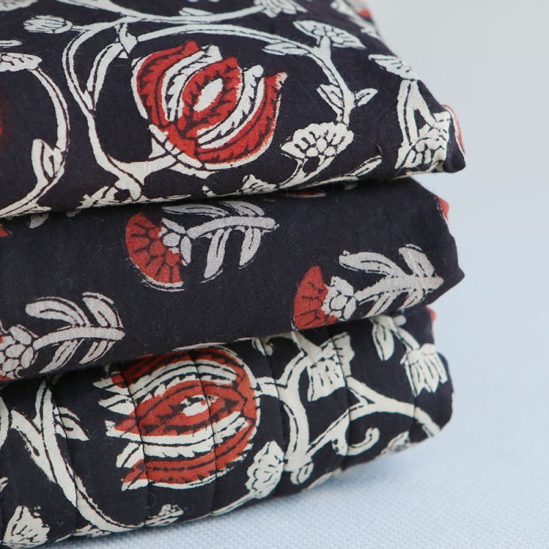 Saira - Tissu indien en coton imprimé main Hand Block Artisanal