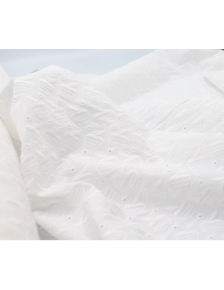 Broderie anglaise coton coloris ivoire