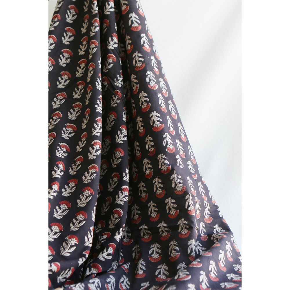 Saira B - Tissu indien en coton imprimé main Hand Block Artisanal