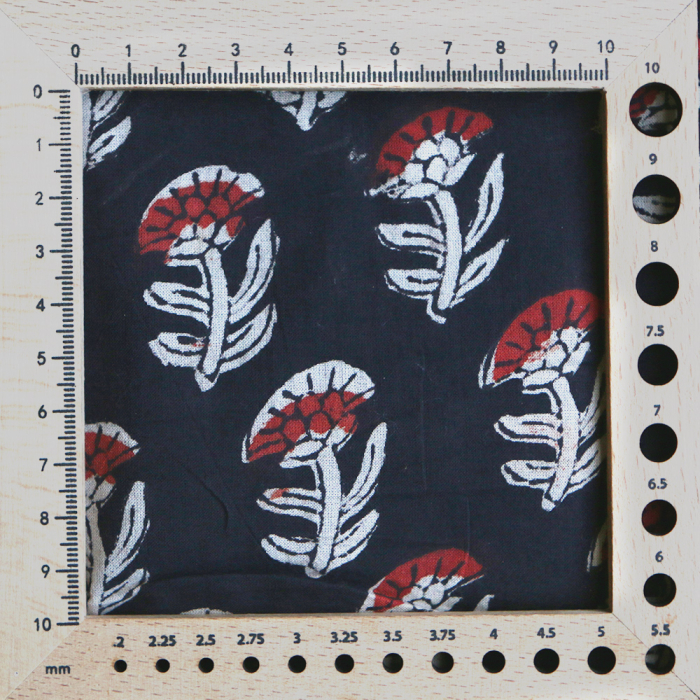 Saira B - Tissu indien en coton imprimé main Hand Block Artisanal