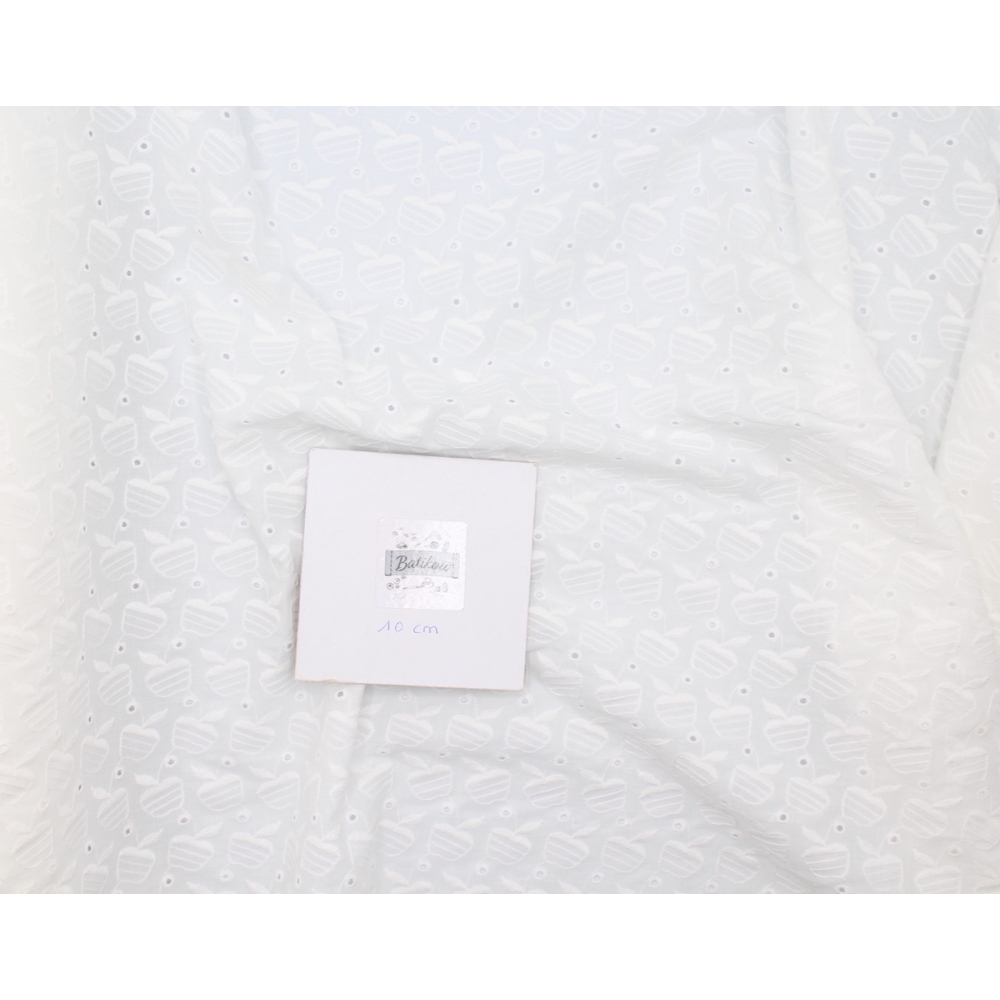 Broderie anglaise coton coloris ivoire