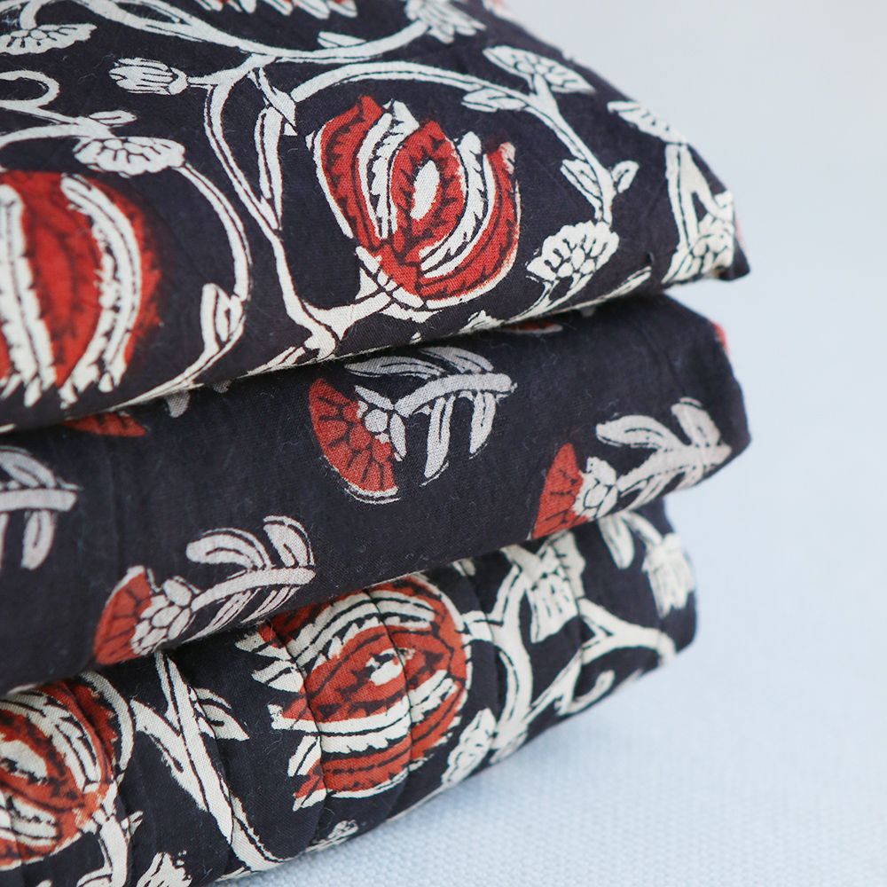 Saira B - Tissu indien en coton imprimé main Hand Block Artisanal