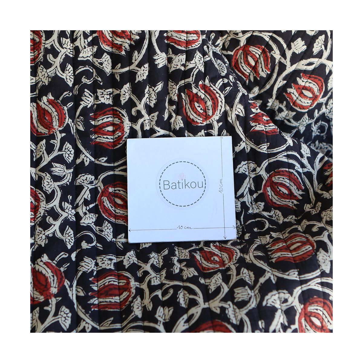 Saira - Tissu indien matelassé double face coton hand block largeur 100cm Saira - Tissu indien matelassé double face coton hand block largeur 100cm