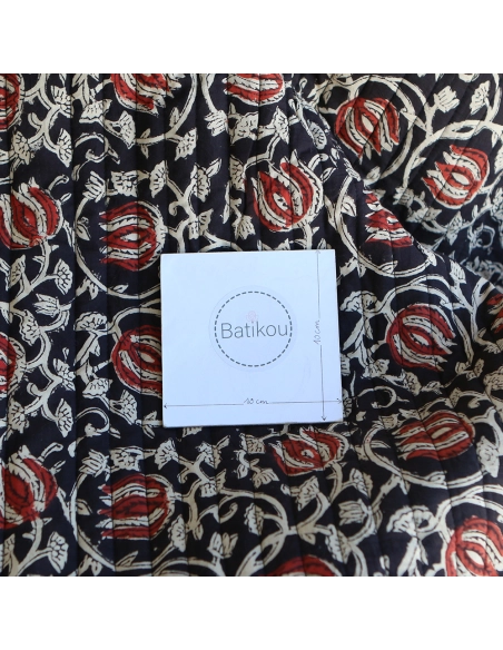 Saira - Tissu indien matelassé double face coton hand block largeur 100cm