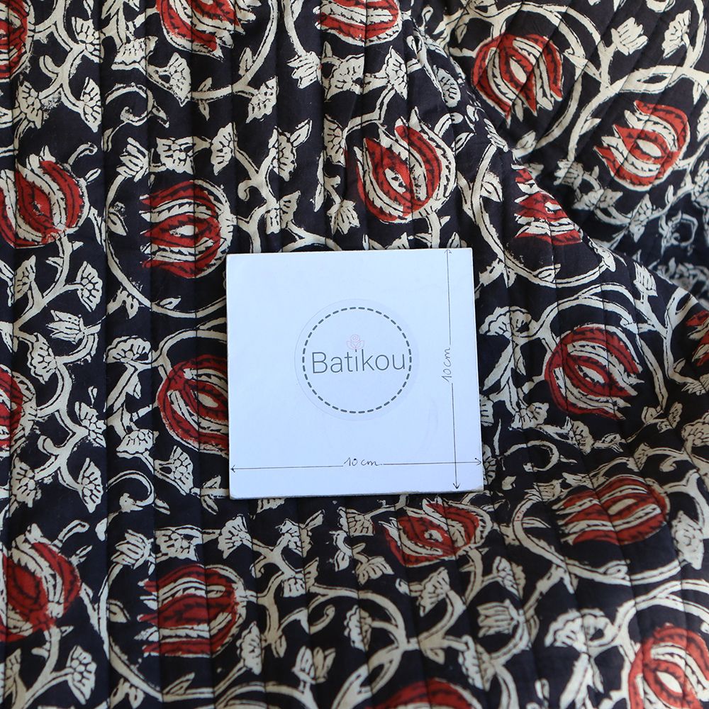 Saira - Tissu indien matelassé double face coton hand block largeur 100cm