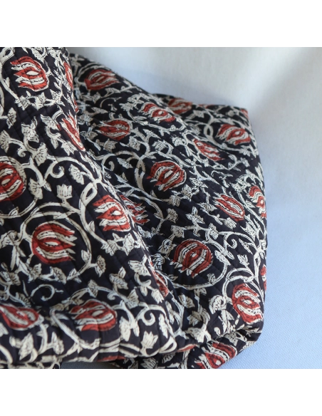 Saira - Tissu indien matelassé double face coton hand block largeur 100cm