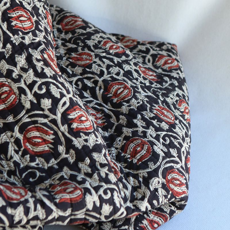 Saira - Tissu indien matelassé double face coton hand block largeur 100cm