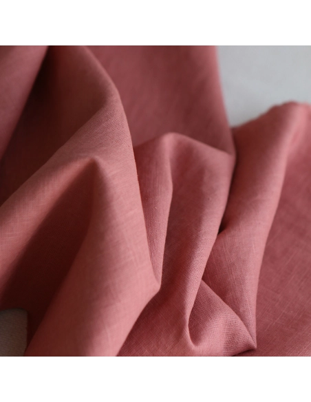 Lin lavé fin coloris argile rose
