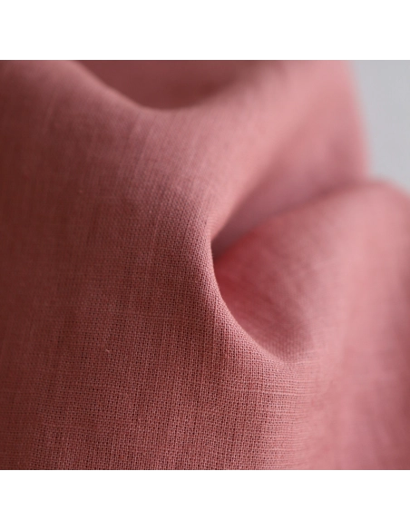 Lin lavé fin coloris argile rose