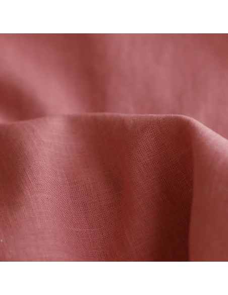 Lin lavé fin coloris argile rose