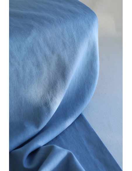 Lin lavé fin coloris bleu jean