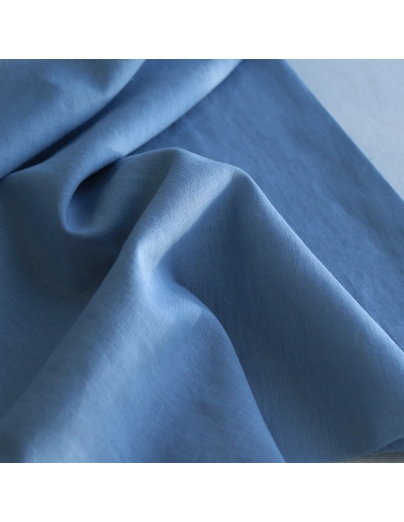 Lin lavé fin coloris bleu jean