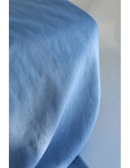 Lin lavé fin coloris bleu jean