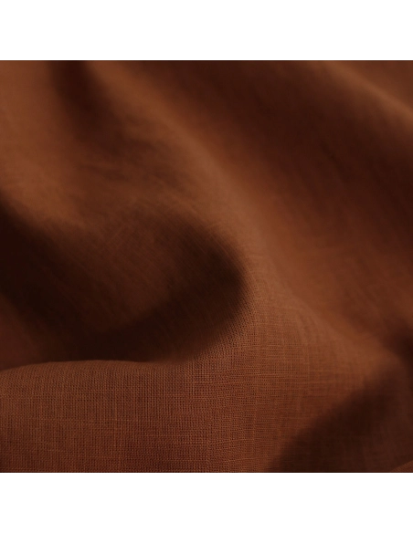 Lin lavé fin coloris roux écureuil