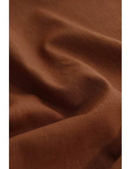 Lin lavé fin coloris roux écureuil