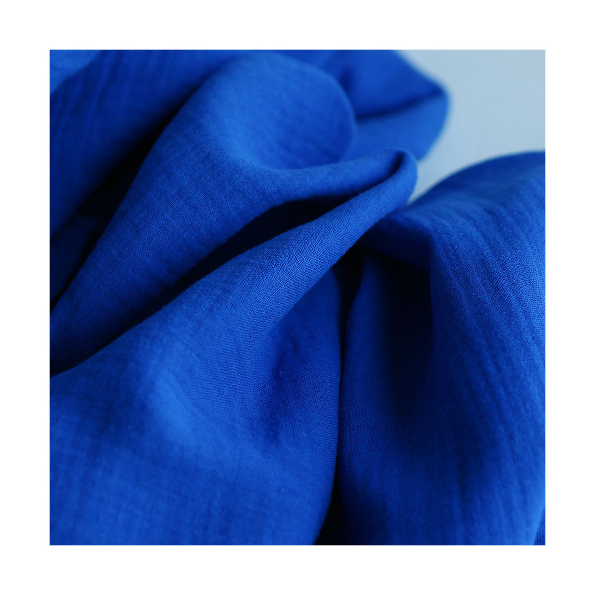 Double gaze de coton BIO unie bleu cobalt Double gaze de coton BIO unie bleu cobalt