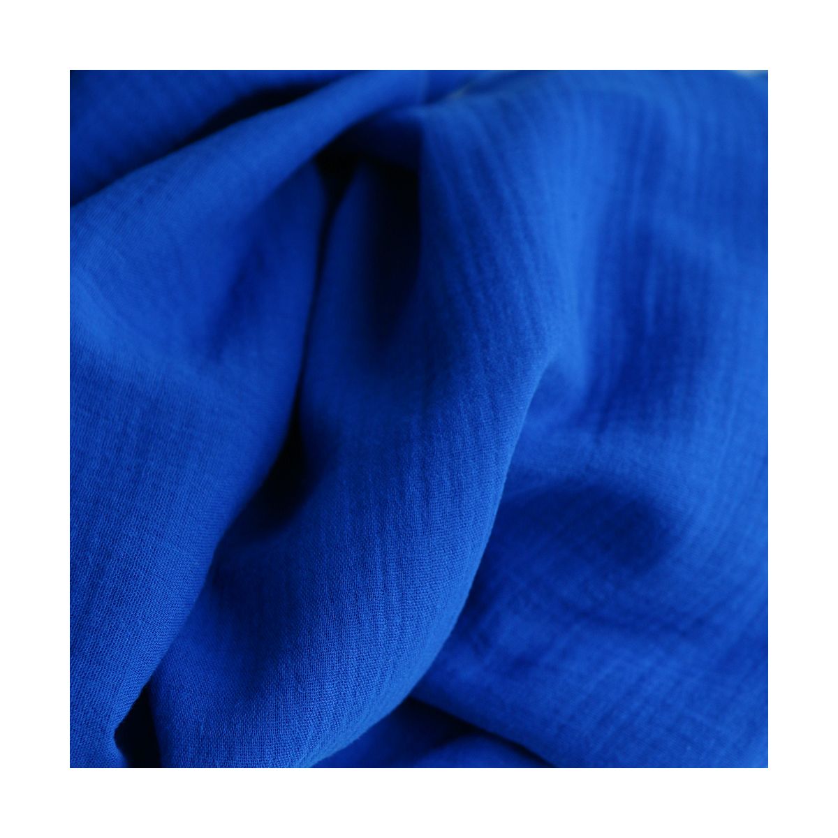 Double gaze de coton BIO unie bleu cobalt Double gaze de coton BIO unie bleu cobalt