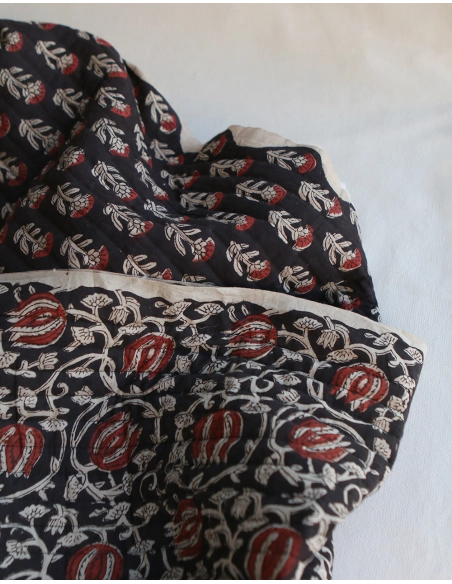 Saira - Tissu indien matelassé double face coton hand block largeur 100cm