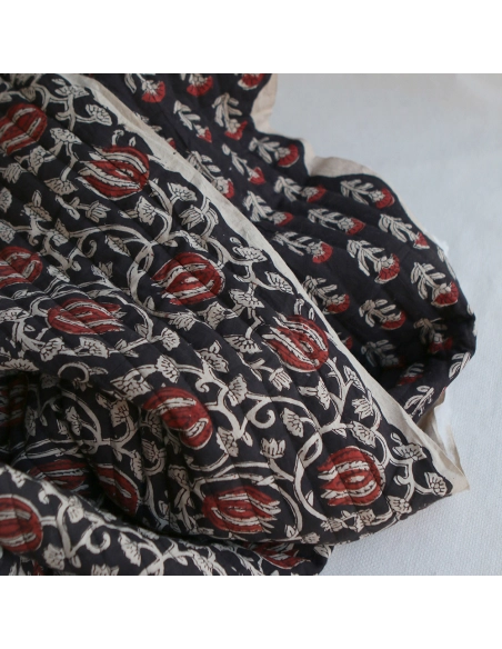 Saira - Tissu indien matelassé double face coton hand block largeur 100cm