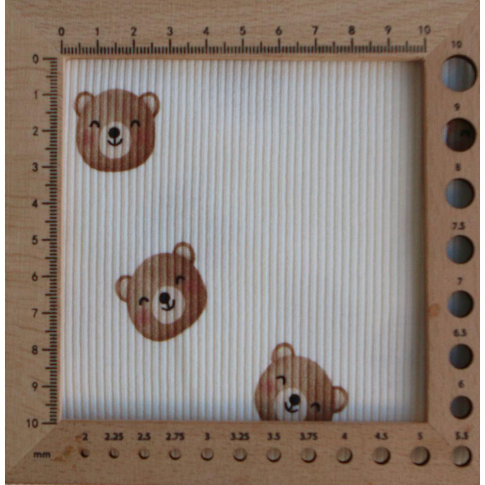 Jersey coton côtes fines à motifs oursons