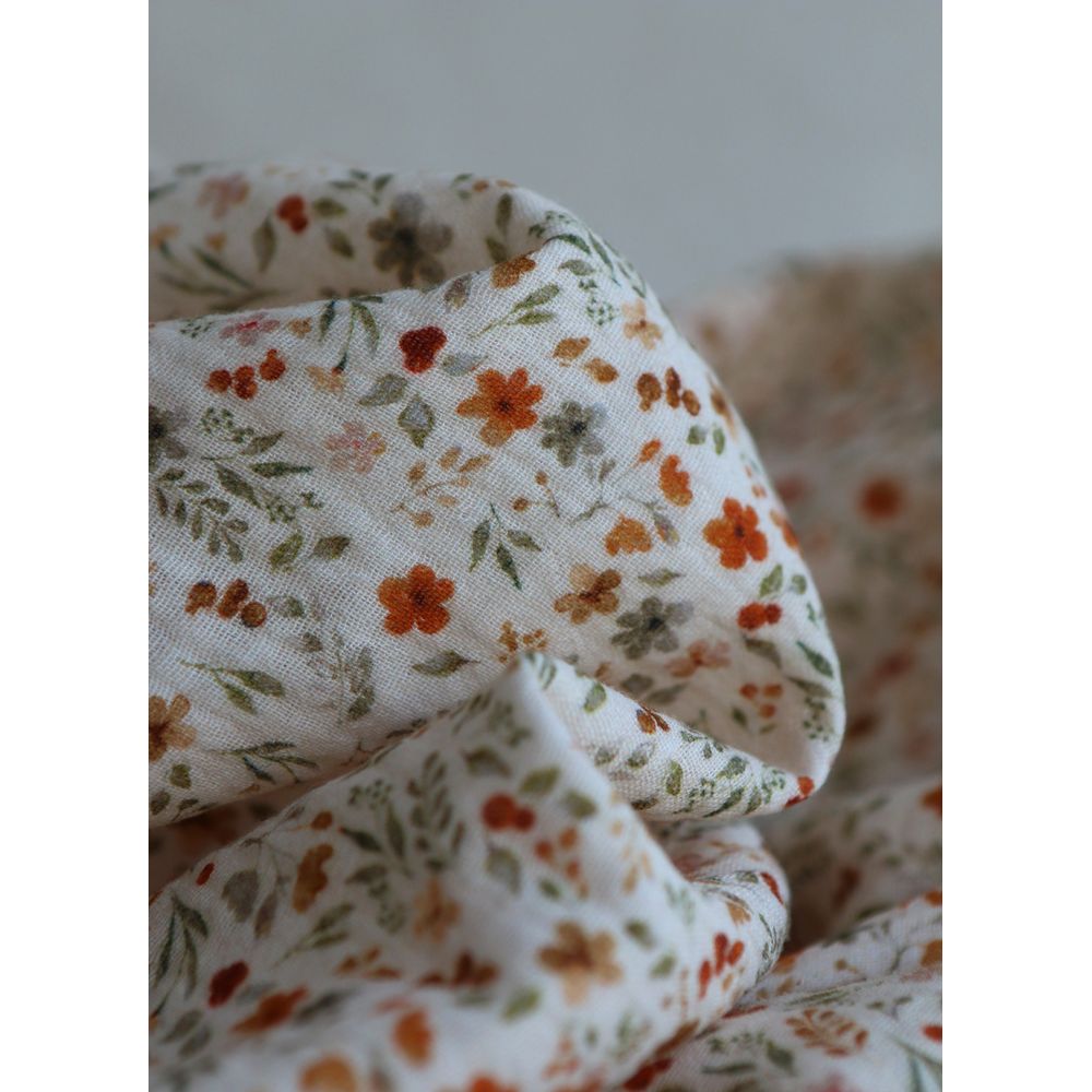 copy of Double gaze de coton imprimés fleuri bleu et orange