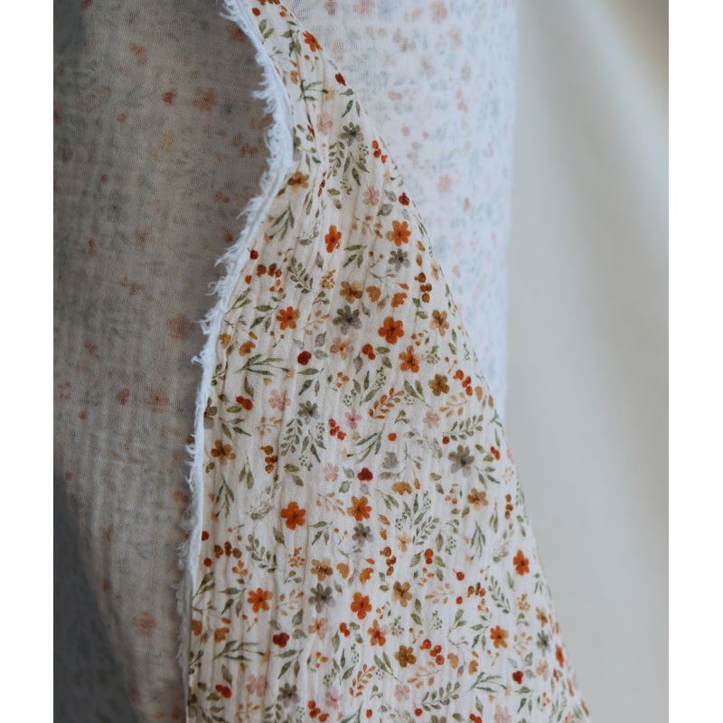 copy of Double gaze de coton imprimés fleuri bleu et orange