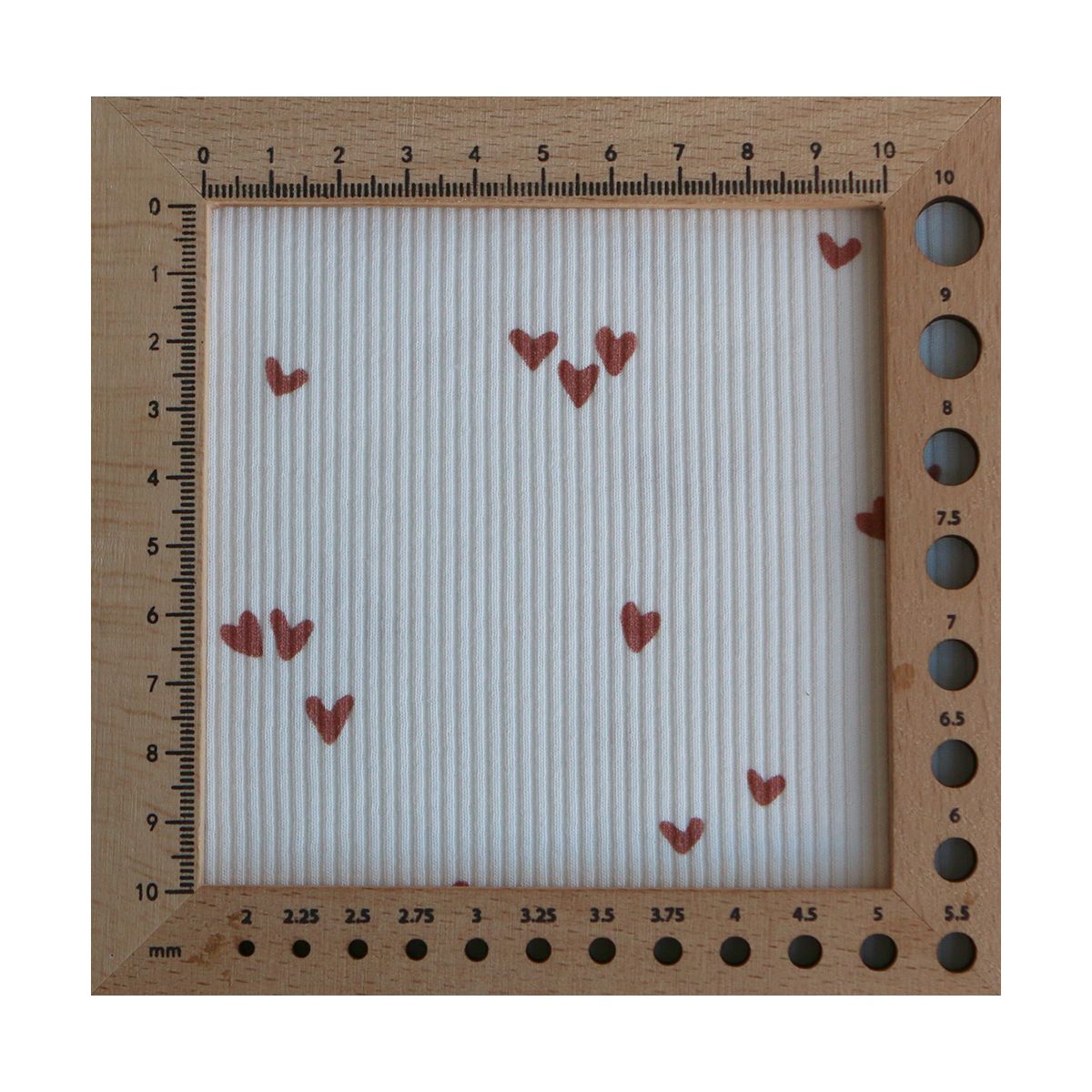 Jersey coton côtes fines à motifs mini coeurs lie de vin Jersey coton côtes fines à motifs mini coeurs lie de vin